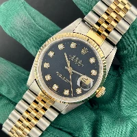 Rolex Datejust 36mm Acciaio/oro Nero Brillanti