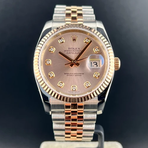 Rolex Datejust 36mm Acciaio/Oro Rosa Rosa Brillanti