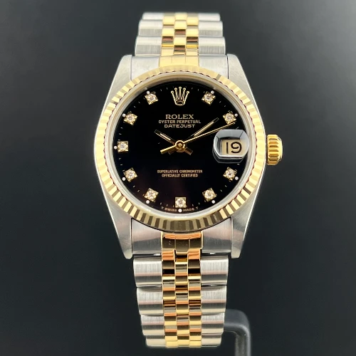 Rolex Datejust 31mm Acciaio & Oro Nero Brillanti