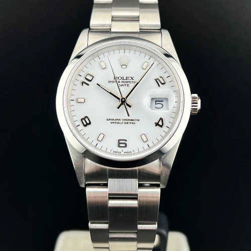 Rolex Oyster Perpetual Date 34mm Bianco Arabi