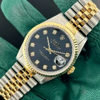 Rolex Datejust 36mm Acciaio/oro Nero Brillanti