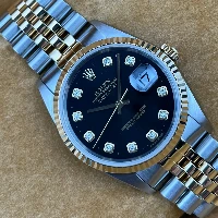 Rolex Datejust 36mm Acciaio/oro Nero Brillanti