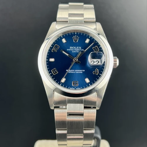 Rolex Oyster Perpetual Date 34mm Blu Arabi