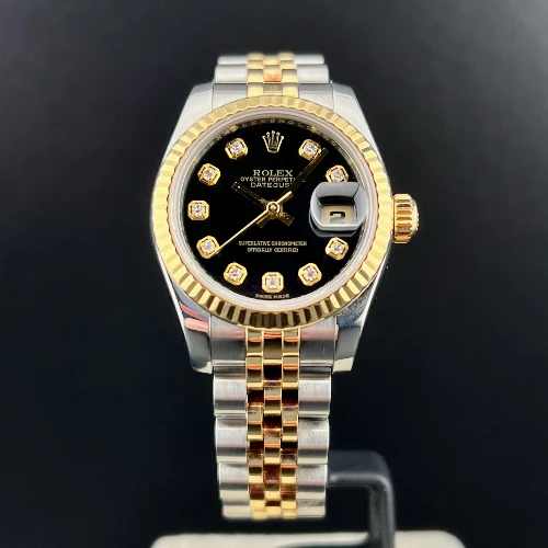 Rolex Lady Datejust 26mm Acciaio & Oro Nero Brillanti