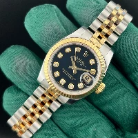 Rolex Lady Datejust 26mm Acciaio & Oro Nero Brillanti