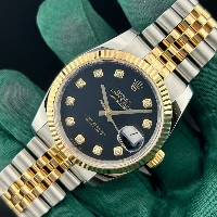 Rolex Datejust 36mm Acciaio/oro Nero Brillanti