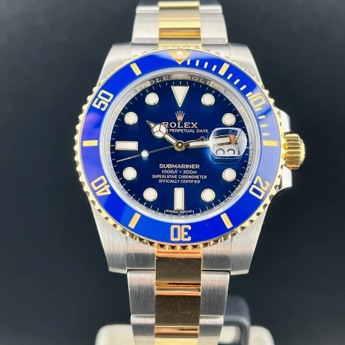 Rolex Submariner Date Acciaio & oro Ceramica Blu