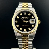 Rolex Datejust 36mm Acciaio/oro Nero Brillanti