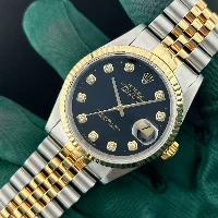 Rolex Datejust 36mm Acciaio/oro Nero Brillanti