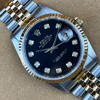 Rolex Datejust 36mm Acciaio/oro Nero Brillanti