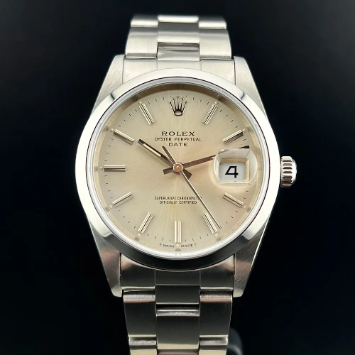 Rolex Oyster Perpetual Date 34mm Silver Indici