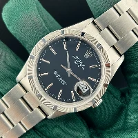 Rolex Oyster Perpetual Date 34mm Nero Ghiera Godronata