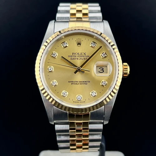 Rolex Datejust 36mm Acciaio/oro Champagne Brillanti