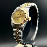Rolex Oyster Perpetual 26mm Acciaio & Oro Champagne Brillanti 
