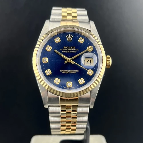 Rolex Datejust 36mm Acciaio/oro Blu Brillanti
