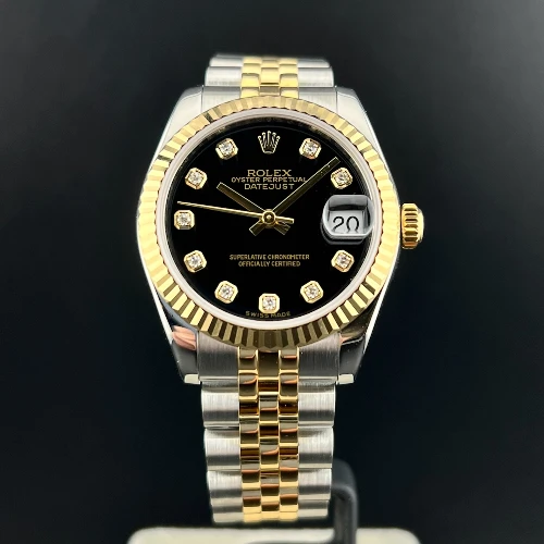 Rolex Datejust 31mm Acciaio & Oro Nero Brillanti