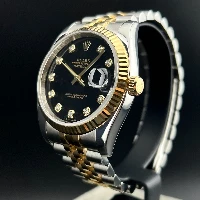 Rolex Datejust 36mm Acciaio/oro Nero Brillanti