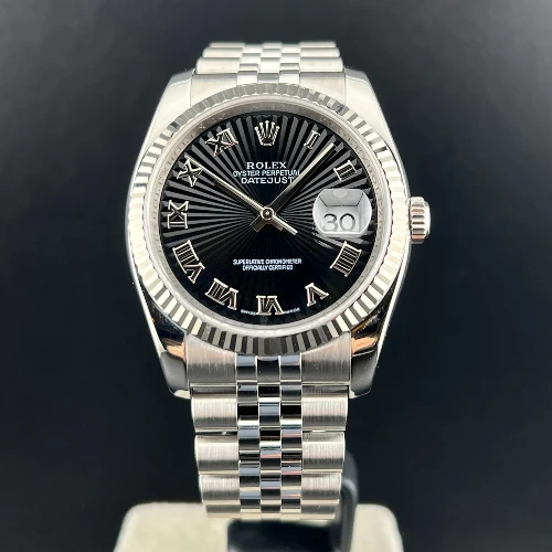 Rolex Datejust 36mm Jubilee Nero Raggi Romani