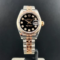 Rolex Lady Datejust 26mm Acciaio & Oro Rosa Nero Brillanti