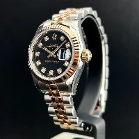 Rolex Lady Datejust 26mm Acciaio & Oro Rosa Nero Brillanti