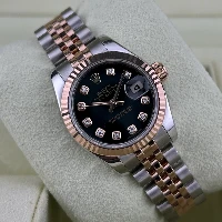 Rolex Lady Datejust 26mm Acciaio & Oro Rosa Nero Brillanti