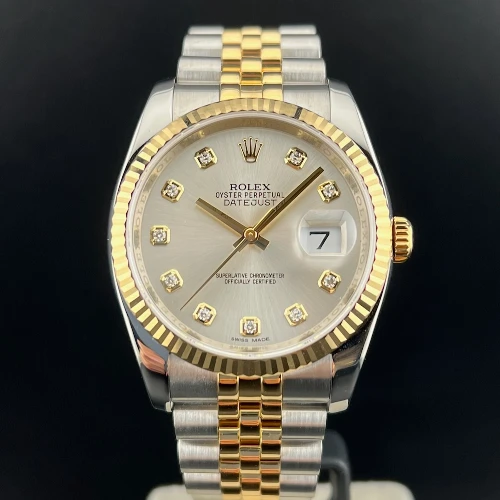 Rolex Datejust 36mm Acciaio/oro Silver Brillanti