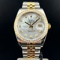 Rolex Datejust 36mm Acciaio/oro MOP Bianca Ghiera Brillanti
