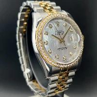 Rolex Datejust 36mm Acciaio/oro MOP Bianca Ghiera Brillanti