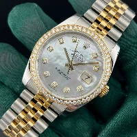Rolex Datejust 36mm Acciaio/oro MOP Bianca Ghiera Brillanti