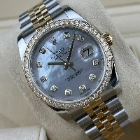 Rolex Datejust 36mm Acciaio/oro MOP Bianca Ghiera Brillanti
