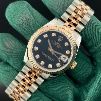 Rolex Datejust 31mm Acciaio & Oro Rosa Nero Brillanti