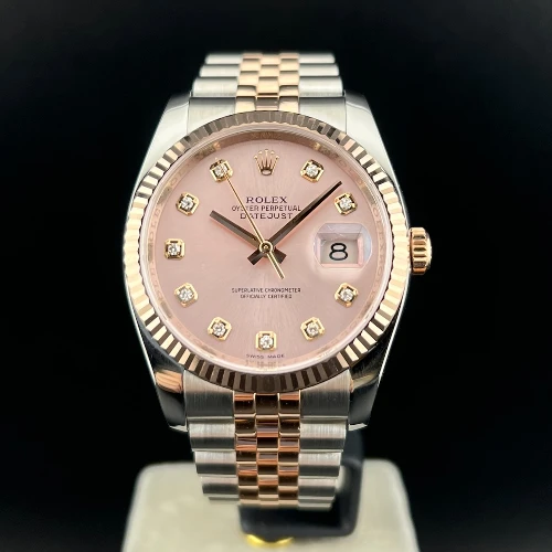 Rolex Datejust 36mm Acciaio/Oro Rosa Rosa Brillanti