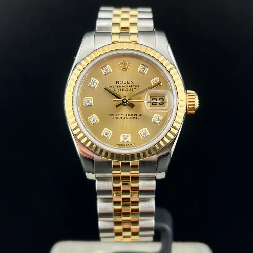 Rolex Lady Datejust 26mm Acciaio & Oro Champagne Brillanti