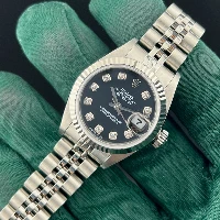 Rolex Lady Datejust 26mm Jubilee Nero Brillanti