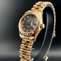 Rolex Lady Datejust 26mm Oro Rosa Madreperla Nera Brillanti
