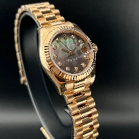 Rolex Lady Datejust 26mm Oro Rosa Madreperla Nera Brillanti