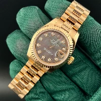 Rolex Lady Datejust 26mm Oro Rosa Madreperla Nera Brillanti