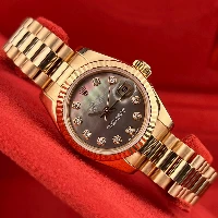 Rolex Lady Datejust 26mm Oro Rosa Madreperla Nera Brillanti