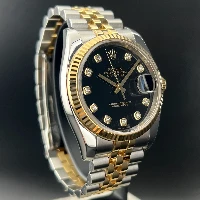 Rolex Datejust 36mm Acciaio/oro Nero Brillanti