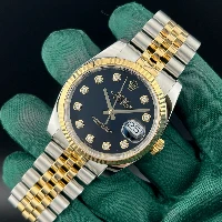 Rolex Datejust 36mm Acciaio/oro Nero Brillanti